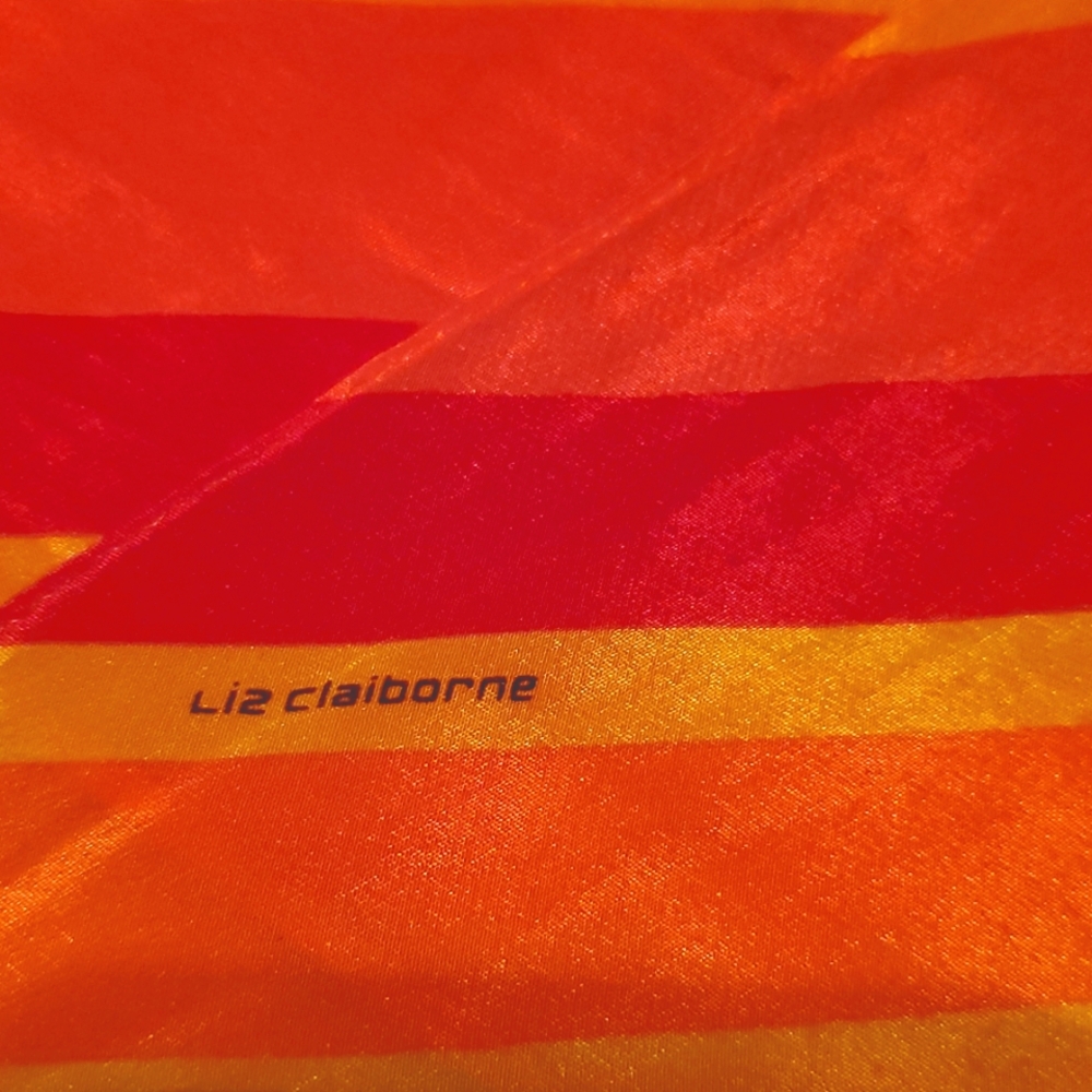 Vintage Liz Claiborne Red and Orange Scarf